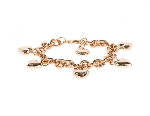 Bracciale a catena dorata con charm a cuore