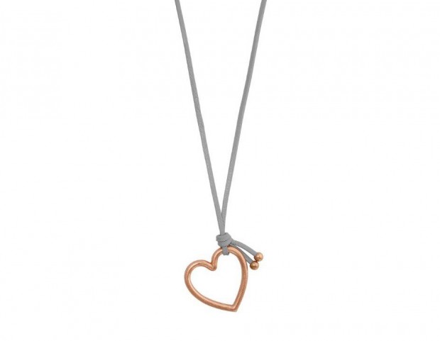 Collana con charm a cuore satinato