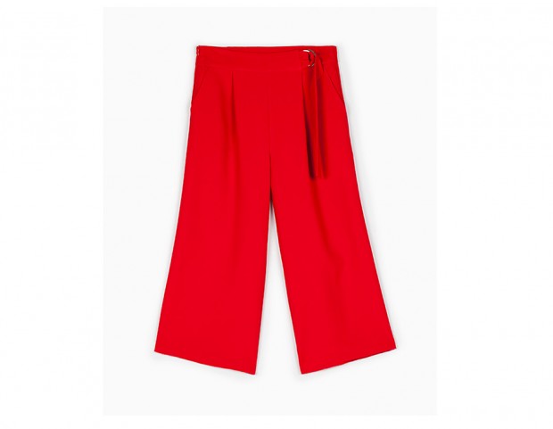 Cropped pants con cintura in vita