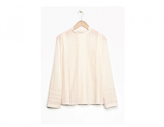 Blusa con pannelli in pizzo