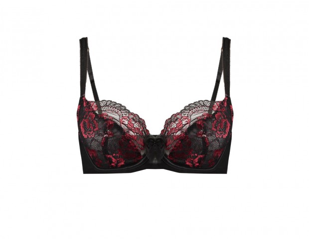 Reggiseno bicolore con ricami in pizzo