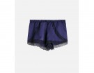 Shorts in seta con dettagli in pizzo