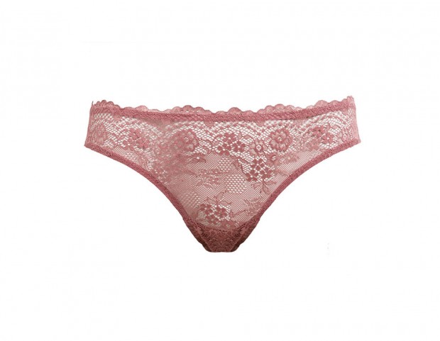 Slip romantico in pizzo rosa