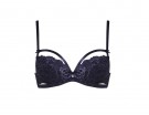 Reggiseno push-up blu notte con ricami classy