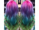 Capelli arcobaleno con sfumatura orizzontale