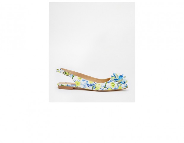 Slingback a fiori con applique