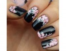 Delicate rose su base nera