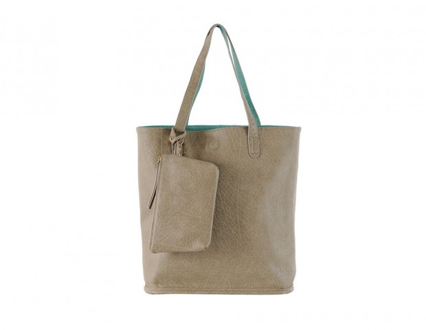 shopper in eco-pello con appilcazioni in metallo