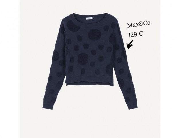 Maglia in cotone con intarsi effetto ciniglia