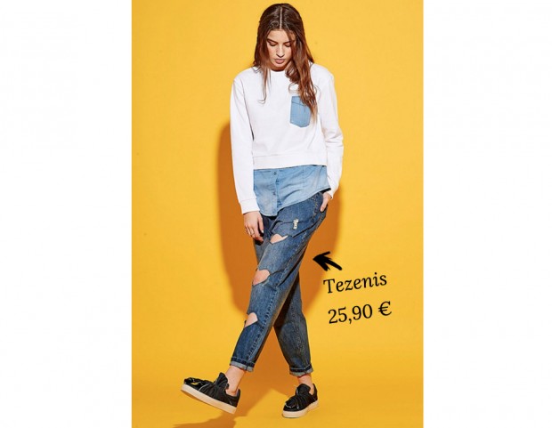 Jeans con tagli a cuore