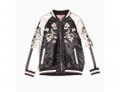 Bomber double face con ricami floreali