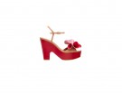 Sandali con plateau e applique floreale