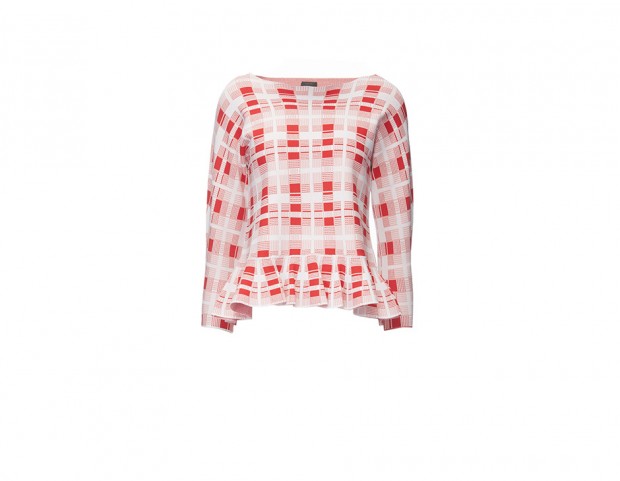 Blusa a quadretti con balze