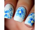 Nail art con fiori azzurri