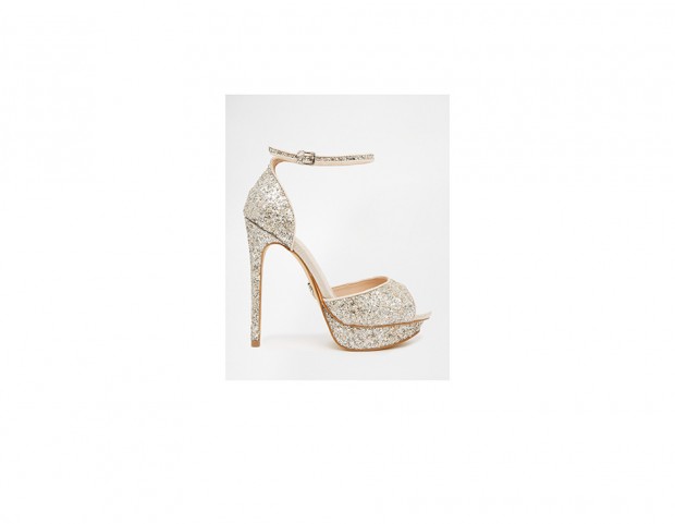 Sandali glitter con plateau