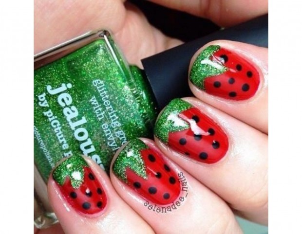 Fragole e dettagli con glitter