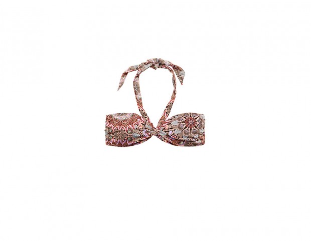 Reggiseno floreale con drappeggio