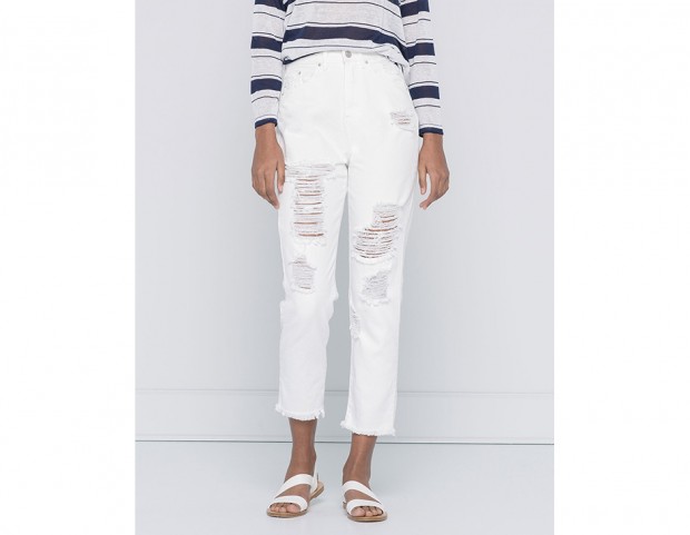 Jeans bianchi alla caviglia