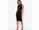 Vestito longuette con bordini a contrasto