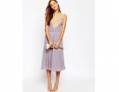 Vestito midi con applicazioni in pizzo