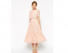 Prom dress in pizzo con top corto