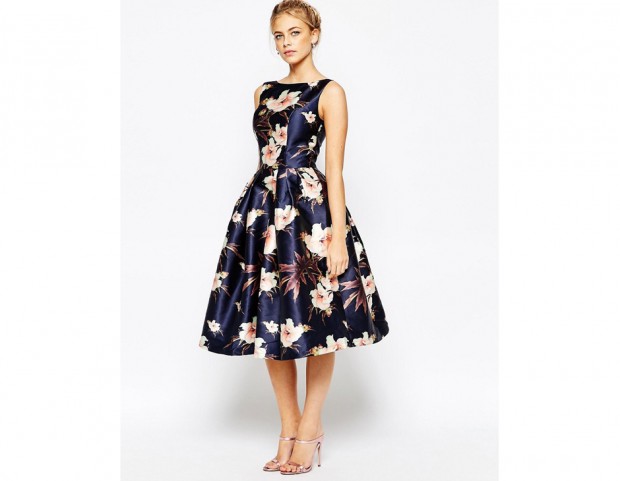 Abito elegante a stampa floreale