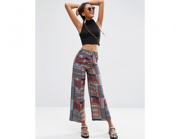 Pantaloni stampati a vita alta