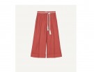 Pantaloni di lino con cintura con nappe