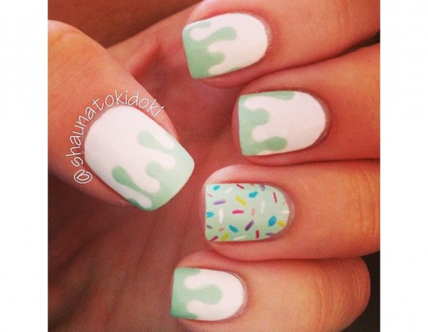 Accent manicure con zuccherini
