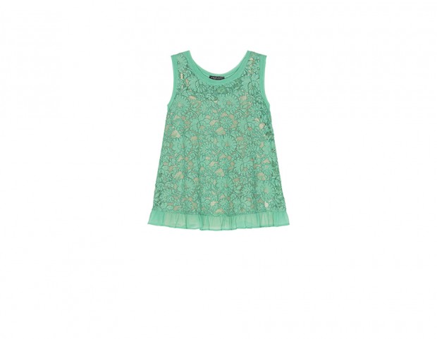 Top di pizzo con incrocio sul retro