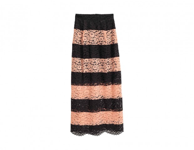 Gonna lunga in pizzo bicolor