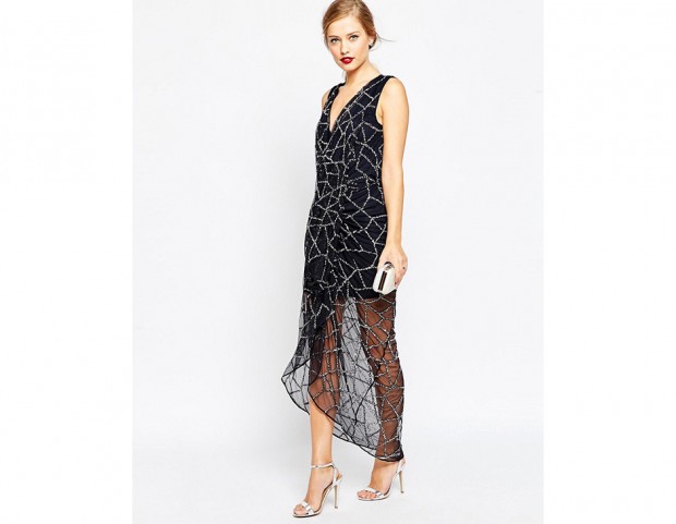 Longdress a rete con strass