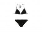 Bikini nero con bordi bianchi crochet
