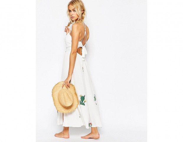 Abito midi con fiori stampati