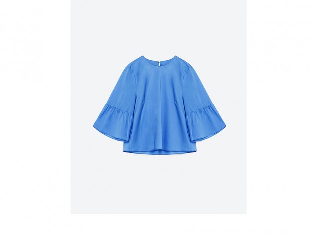 Blusa con volant sulle maniche