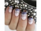Grandient nail con linee argentate