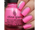 Glitter argento su base rosa fluo