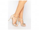 Sandali cipria con strass