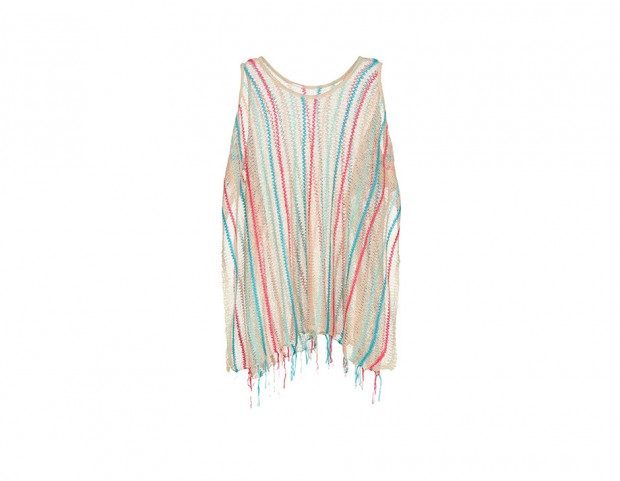 Caftano in maglia multi-righe