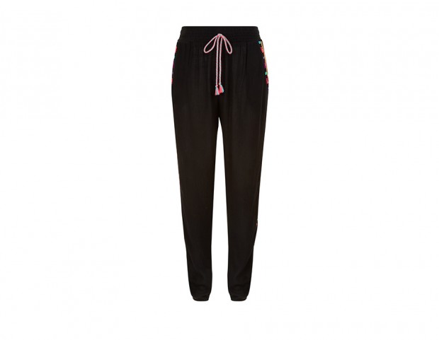 Jogger pants con inserto ricamato