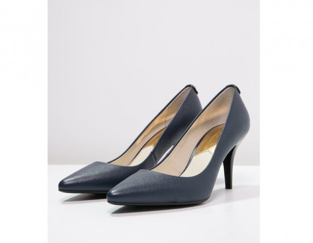 Décolleté in pelle blu
