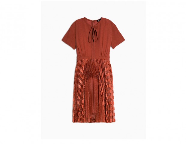 Abito in satin e tulle ricamato