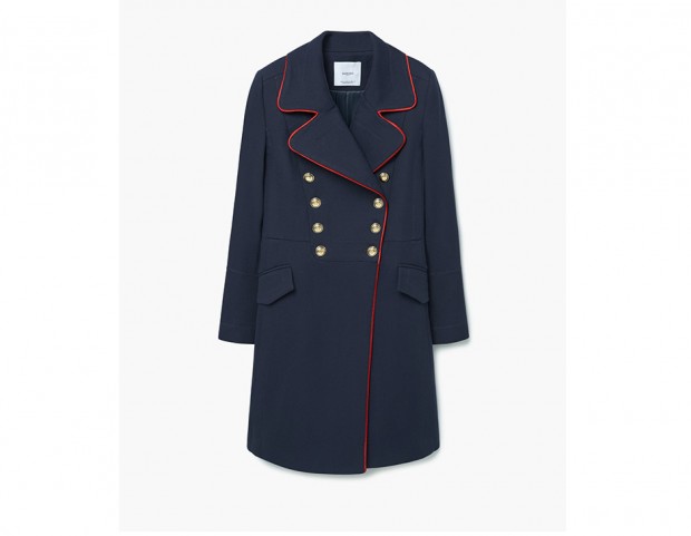 Cappotto in stile militare con bottoni dorati