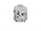 Giacca in denim con toppe e scritte