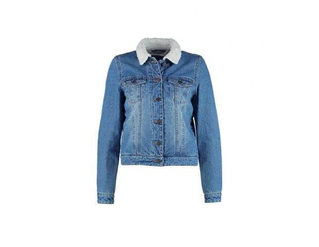 Giacca di jeans con interno in shearling