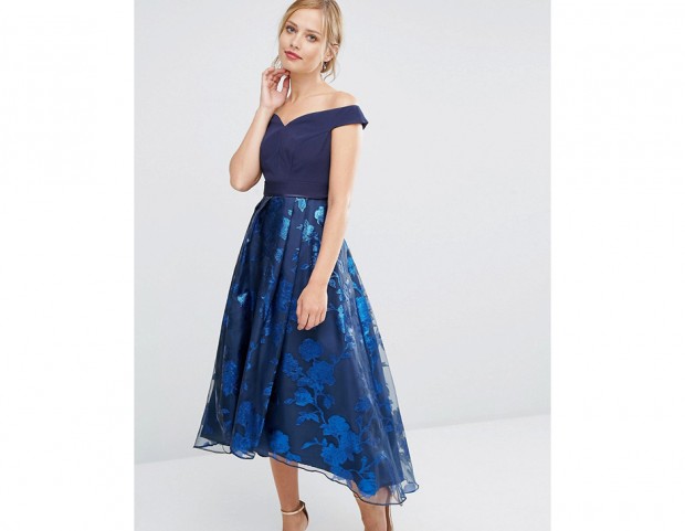 Midi dress con gonna a fiori