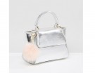 Tracolla silver con pon pon
