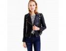 Giacca di pelle con zip dorate