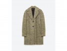 Cappotto bouclé nei toni del giallo e del verde