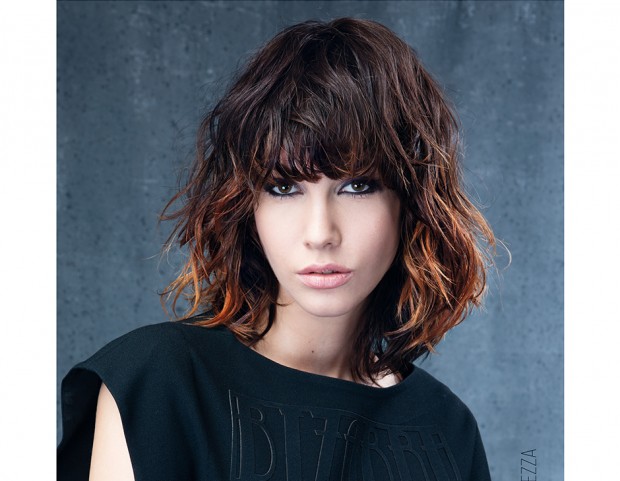 Wavy bob con frangia